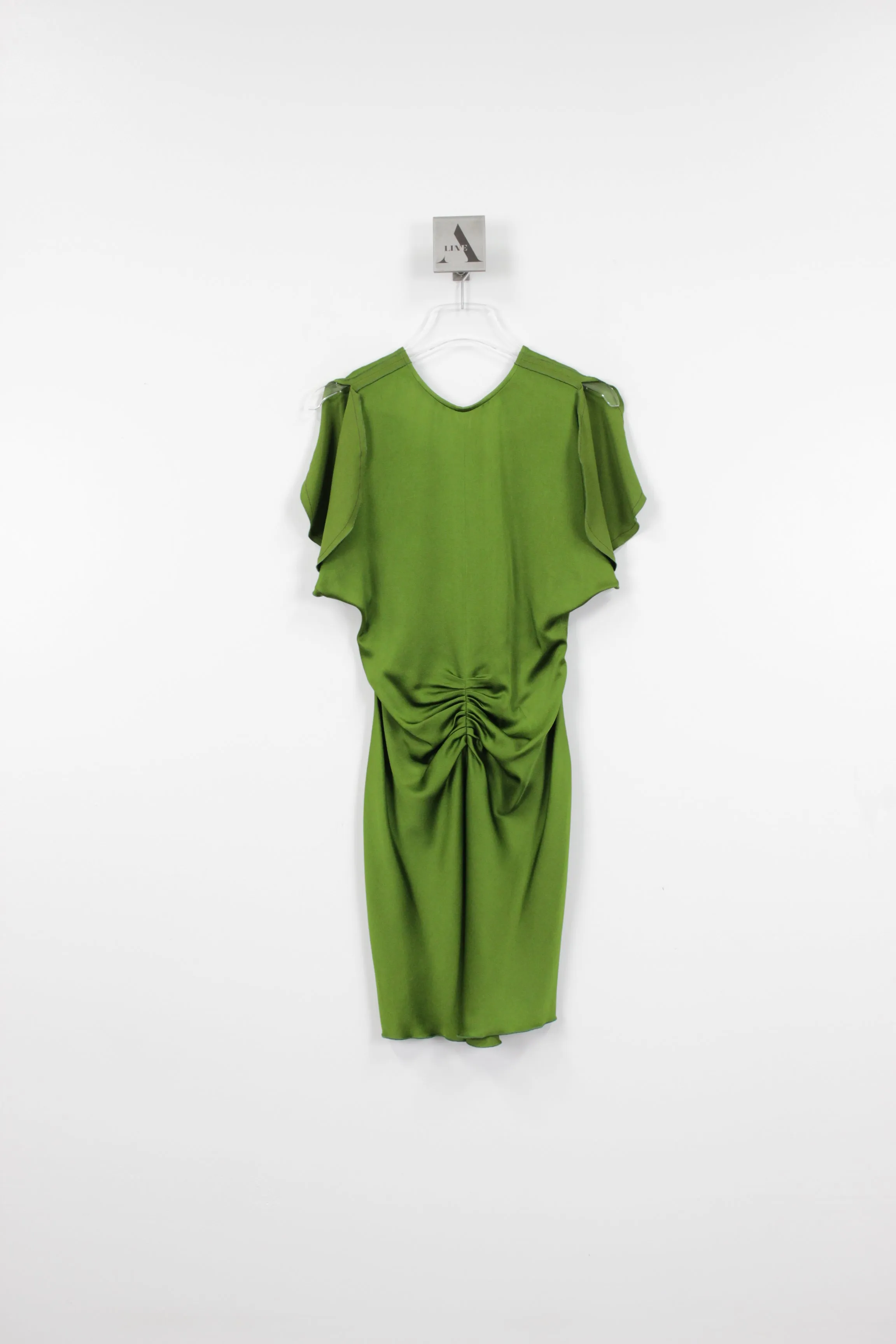 GATHERED WAIST MINI DRESS