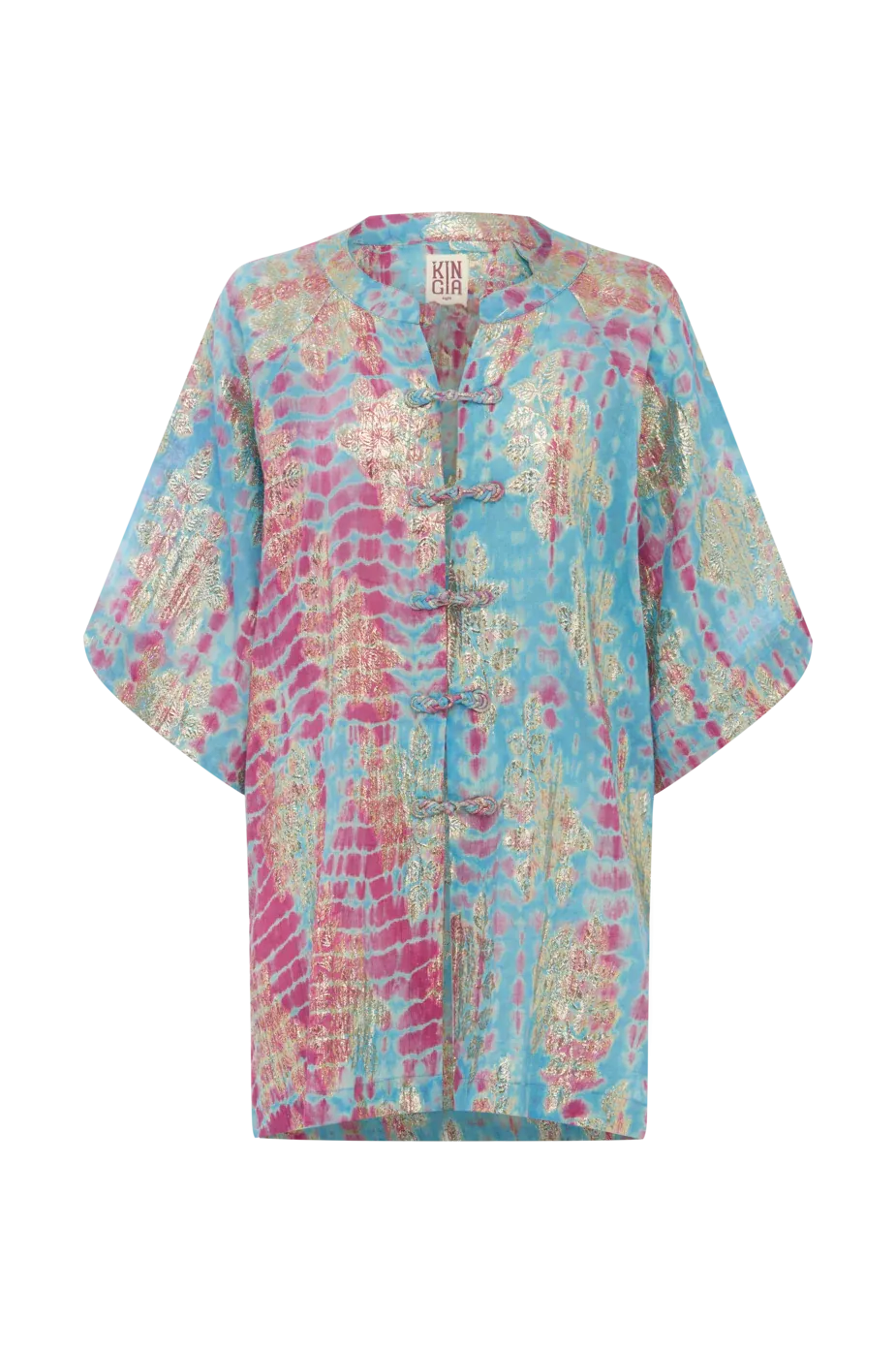 HANABI BERRY BLOUSE - BLUE PINK TIE DYE - KINGA CSILLA