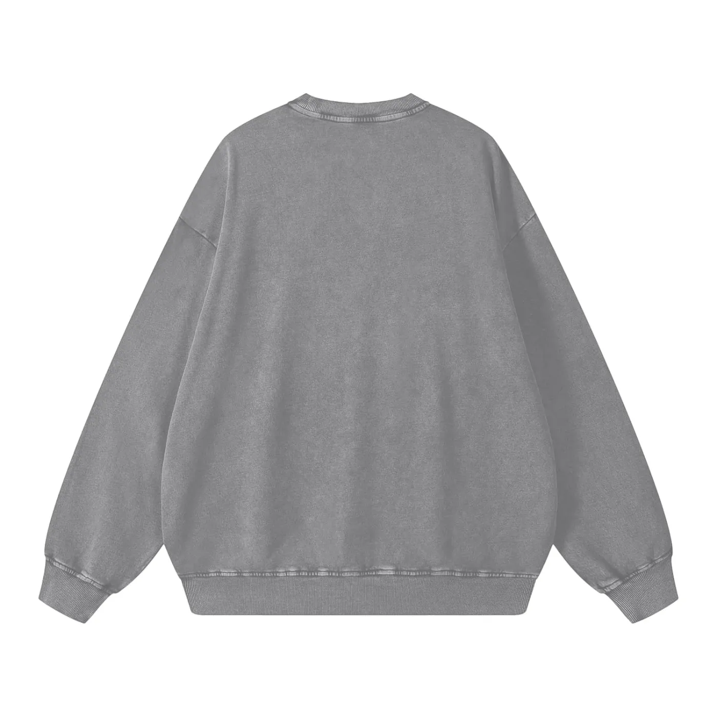 HER MESS ACID WASH CREW - LIGHT GREY - MAKU