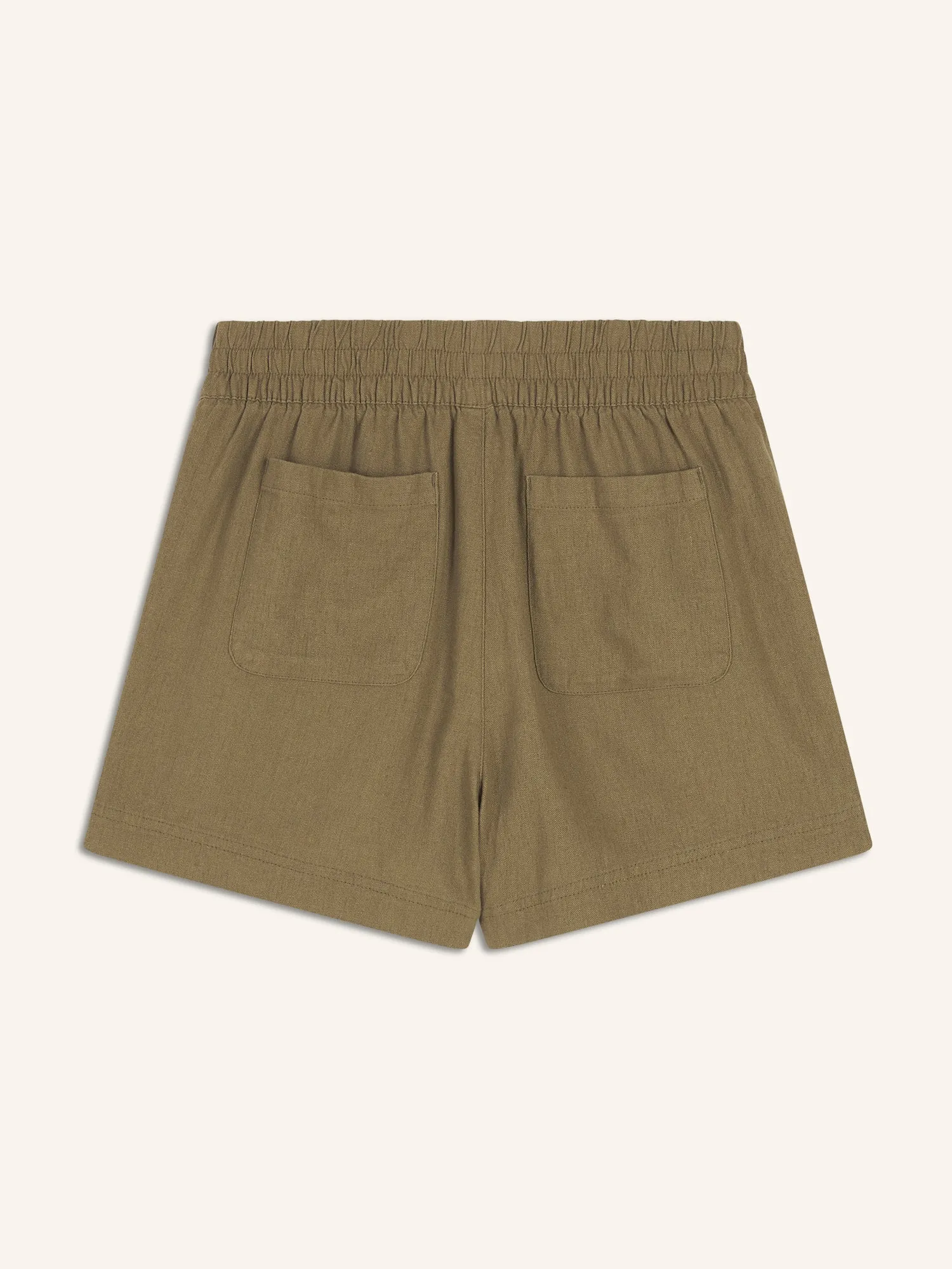 High-Waisted Linen-Blend Pull-On Shorts -- 3.5-inch inseam