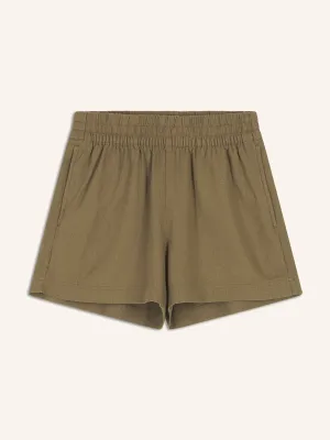 High-Waisted Linen-Blend Pull-On Shorts -- 3.5-inch inseam