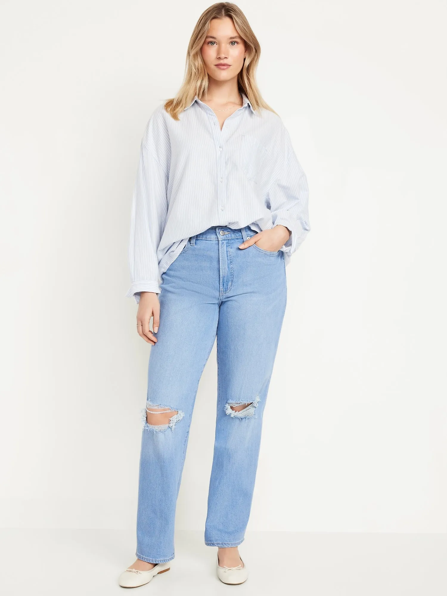 High-Waisted OG Loose Ripped Jeans