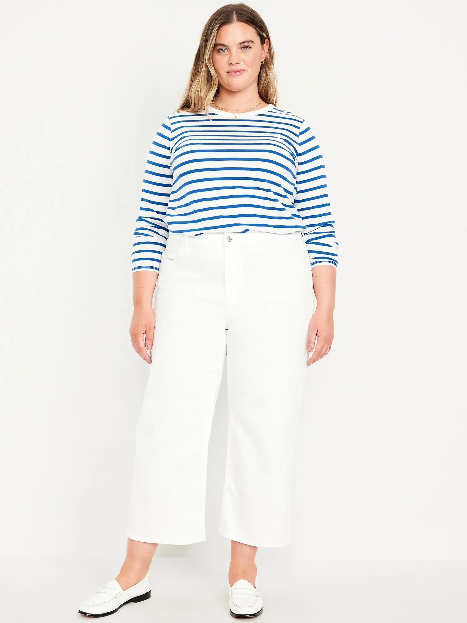 High-Waisted Wow Crop Wide-Leg Jeans