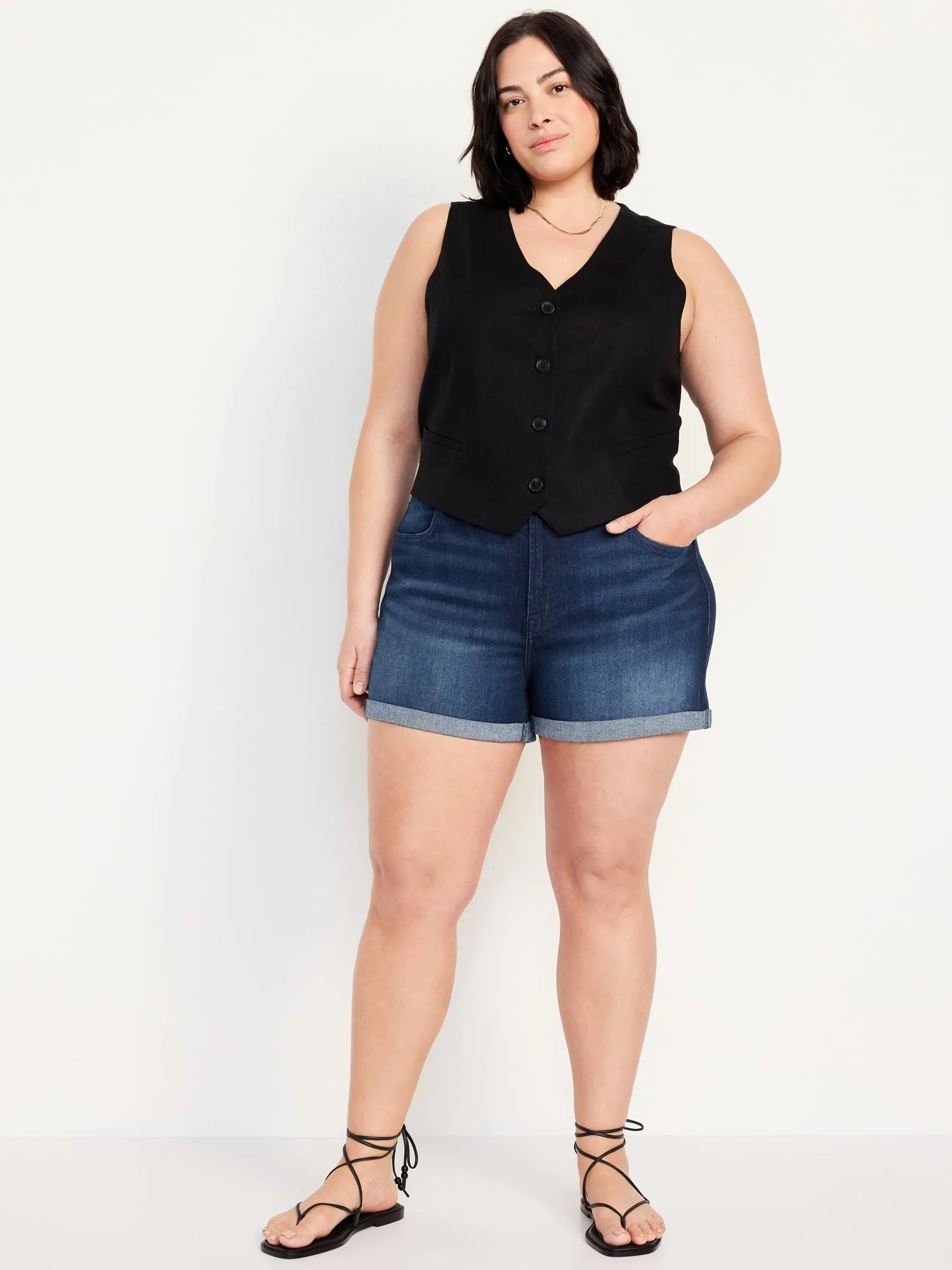 High-Waisted Wow Jean Shorts -- 3-inch inseam