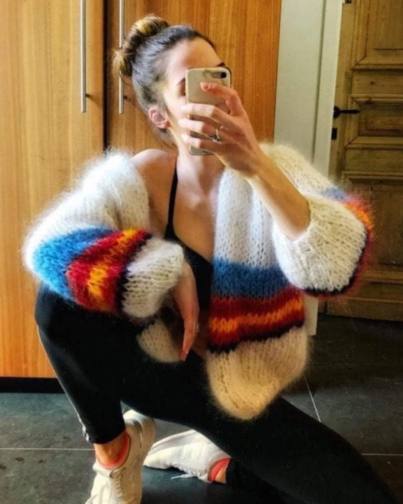 HOGAN MOHAIR CARDIGAN - WHITE BLUE RED YELLOW - LES TRICOTS D'O