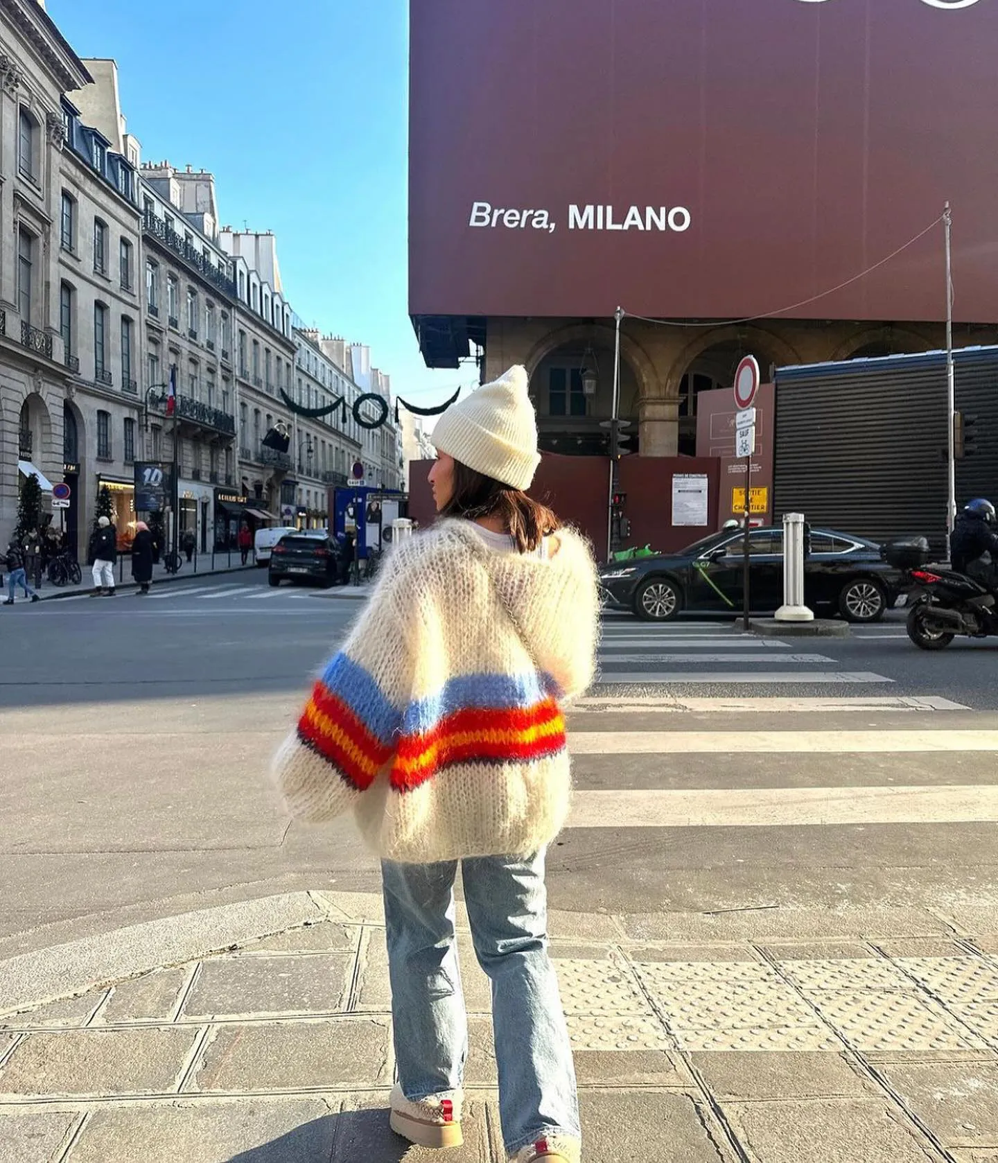HOGAN MOHAIR CARDIGAN - WHITE BLUE RED YELLOW - LES TRICOTS D'O