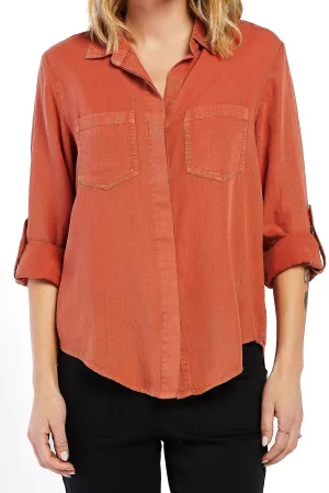 Hot Deal Riley Rolled Tab Sleeve Button Down Shirt  Today Only!
