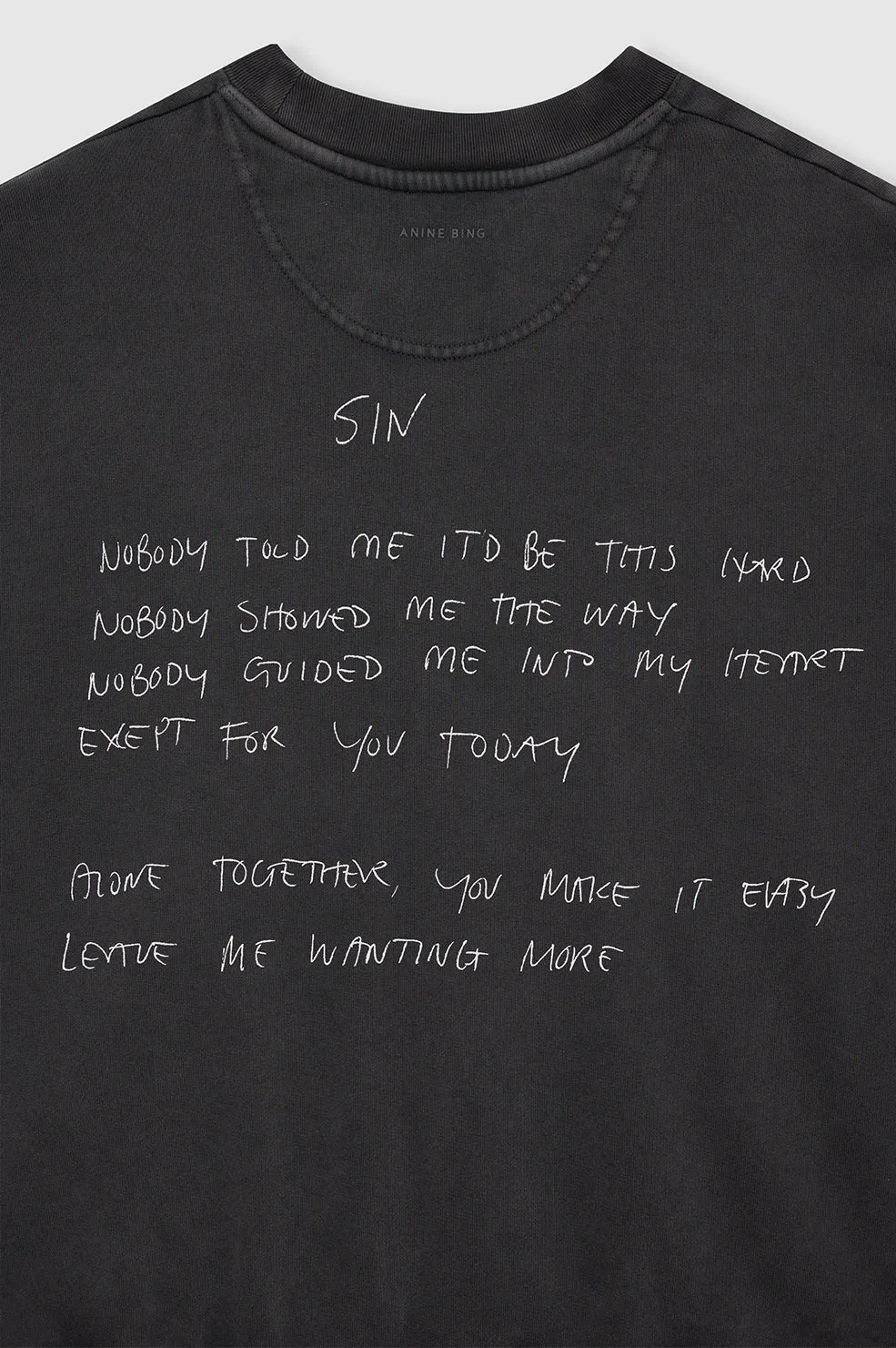 JACI SWEATSHIRT LYRICS - WASHED BLACK - ANINE BING