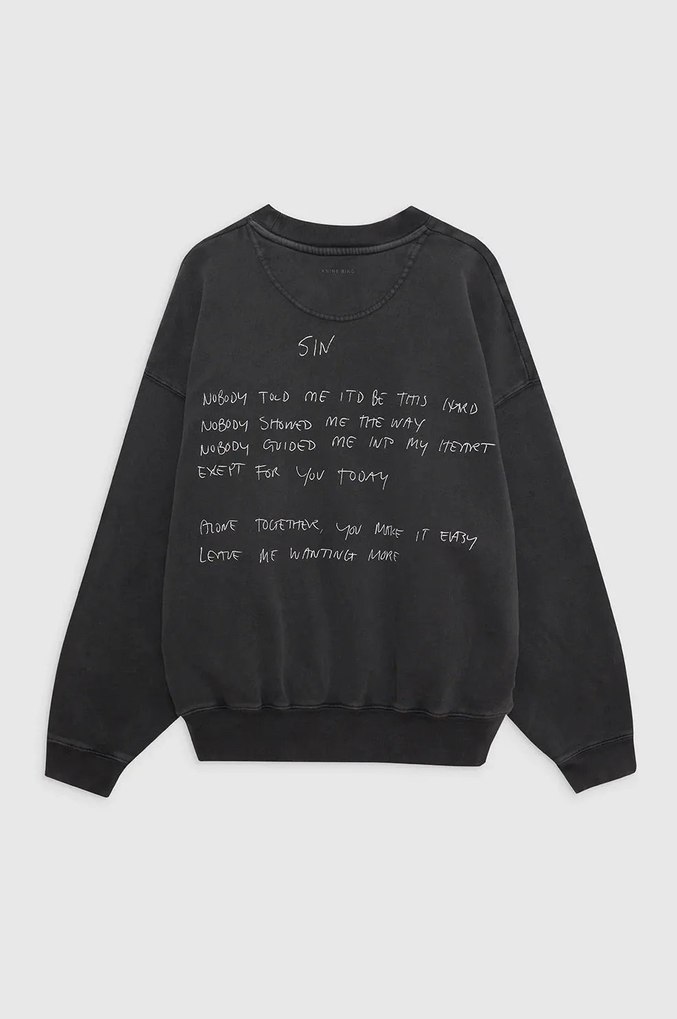 JACI SWEATSHIRT LYRICS - WASHED BLACK - ANINE BING