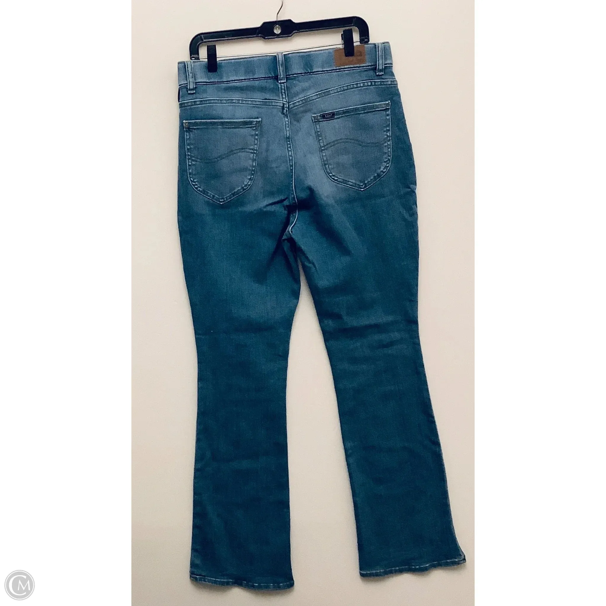 Jeans Boot Cut By Lee In Blue Denim, Size: 14