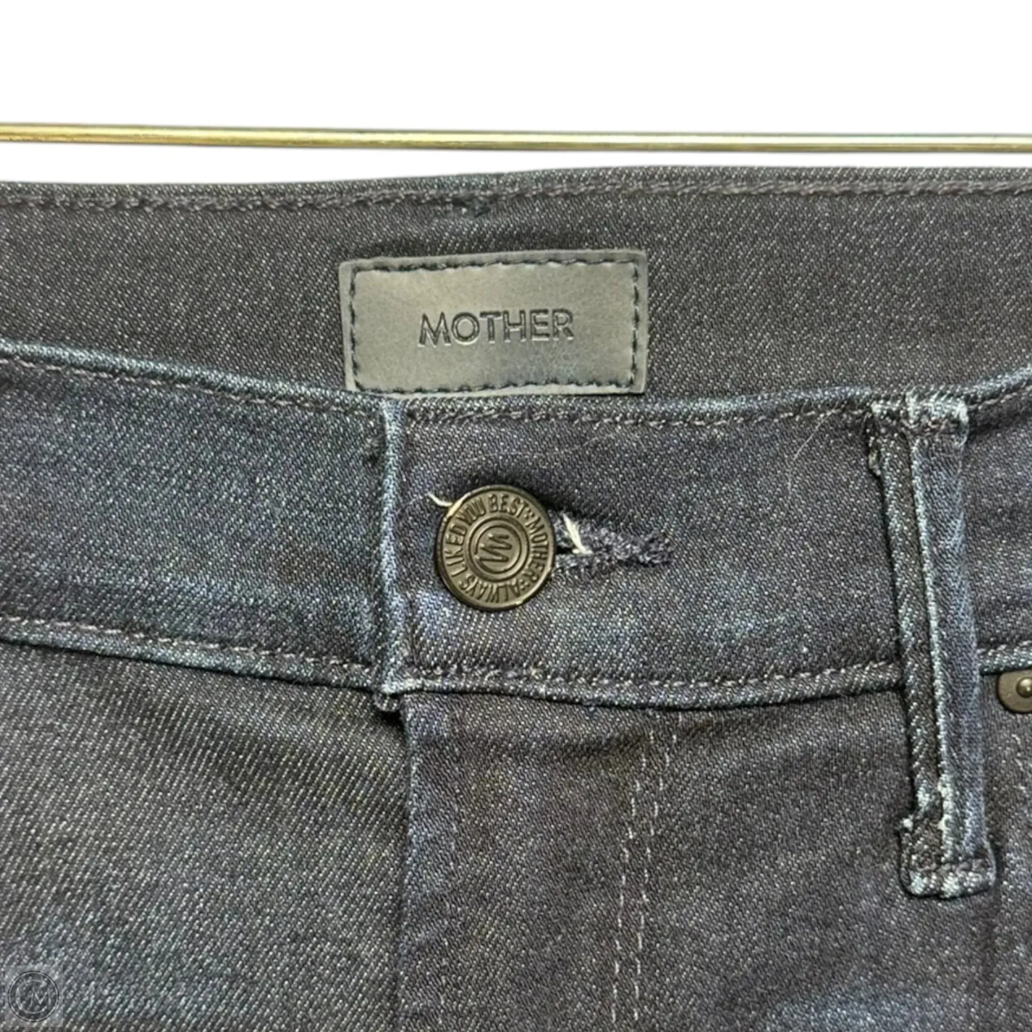Jeans Straight By Mother In Black Denim, Size: 2