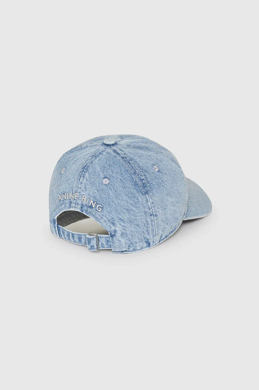 JEREMY BASEBALL CAP AB - BLEACHED BLUE DENIM - ANINE BING
