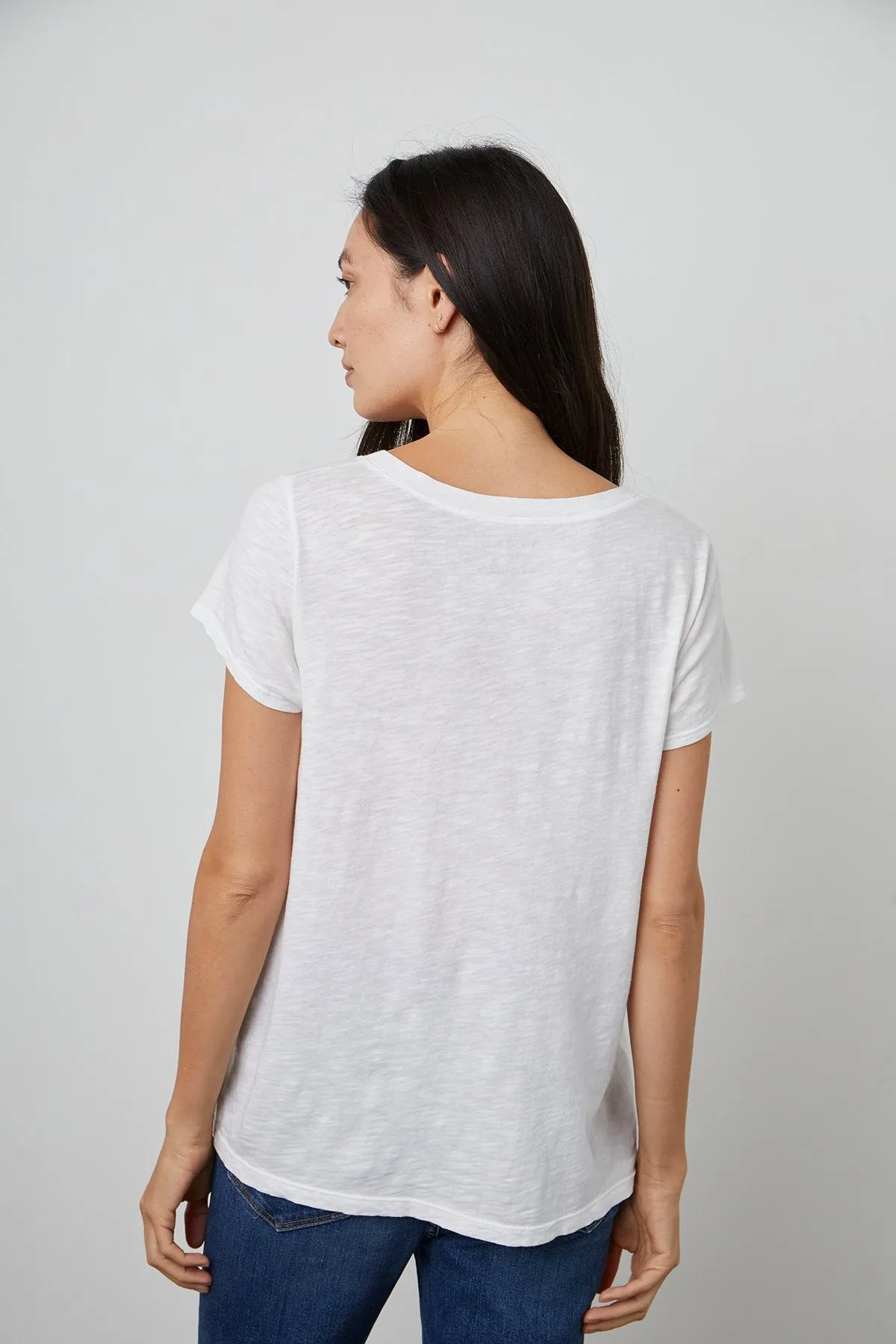 JILIAN ORIGINAL SLUB V-NECK - WHITE - VELVET BY GRAHAM AND SPENCER