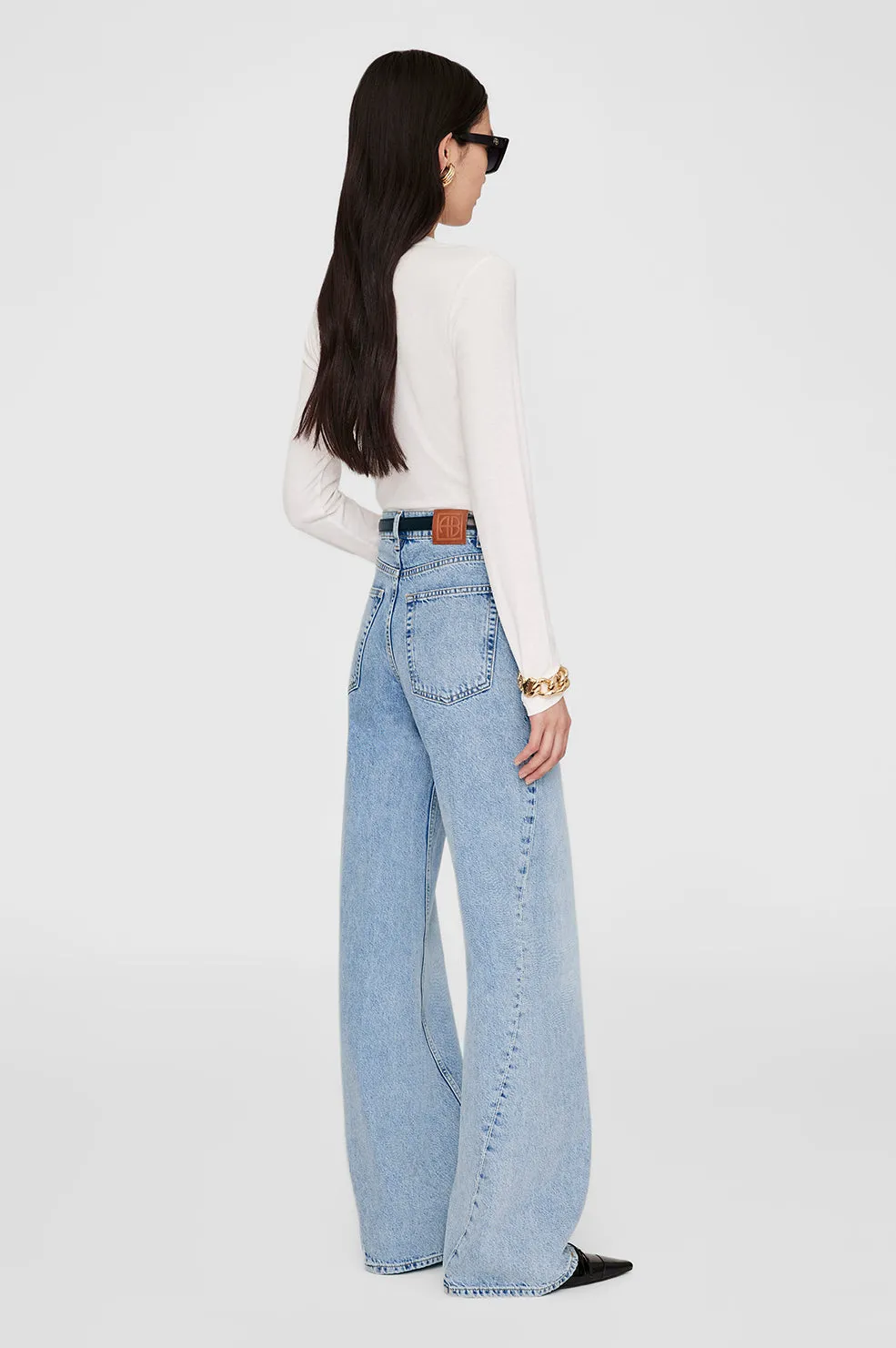 Jo Long Sleeve Tee - Off White -ANINE BING
