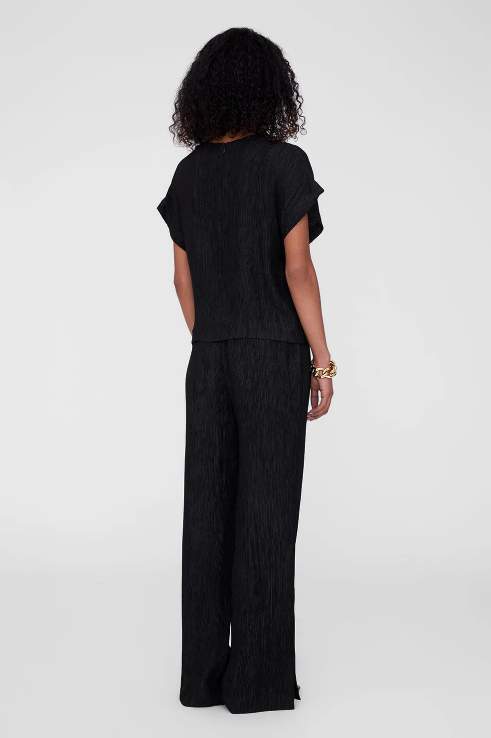 Jollie Top - Black Crinkle -ANINE BING