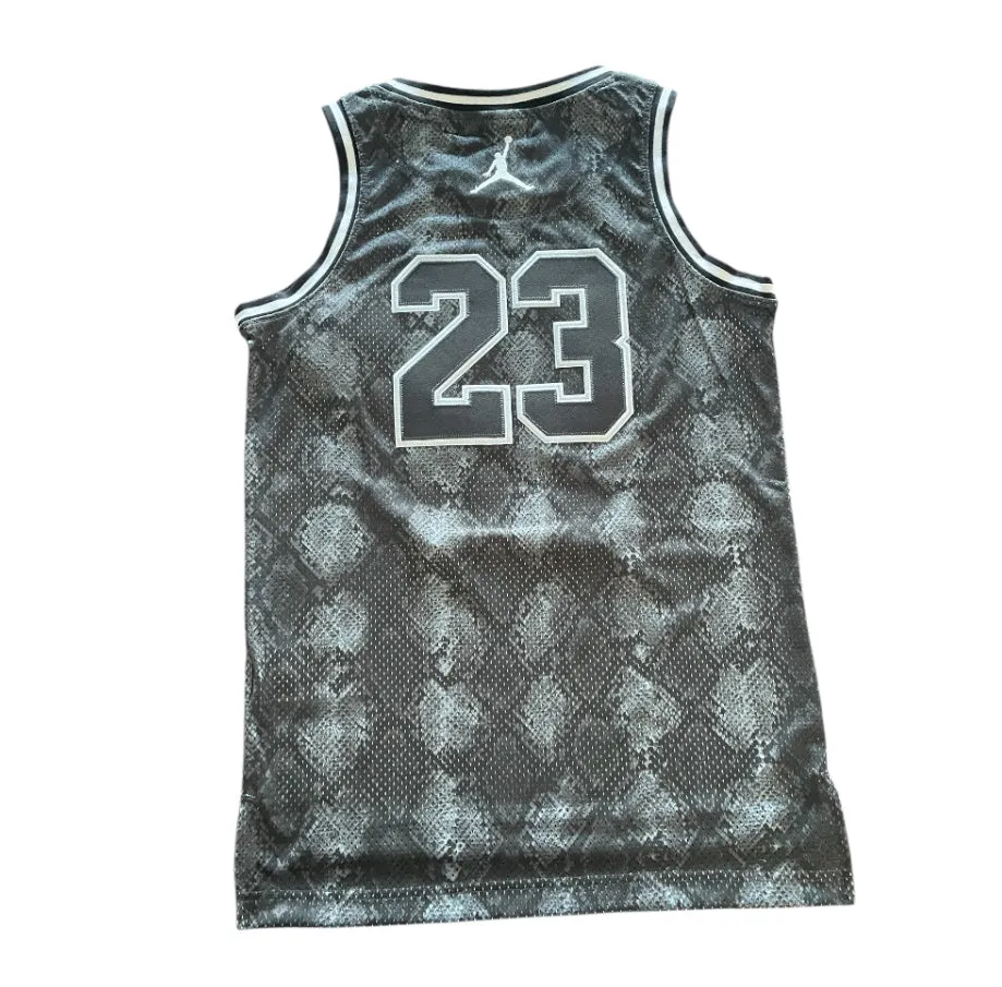 Jordan Jumpman 23 NBA Jersey Snake Skin Design Dark Grey/Black-YOUTH