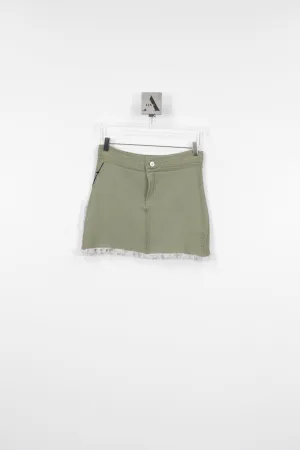 LADIES DENIM MINI SKIRT WITH DISTRESSED DETAIL