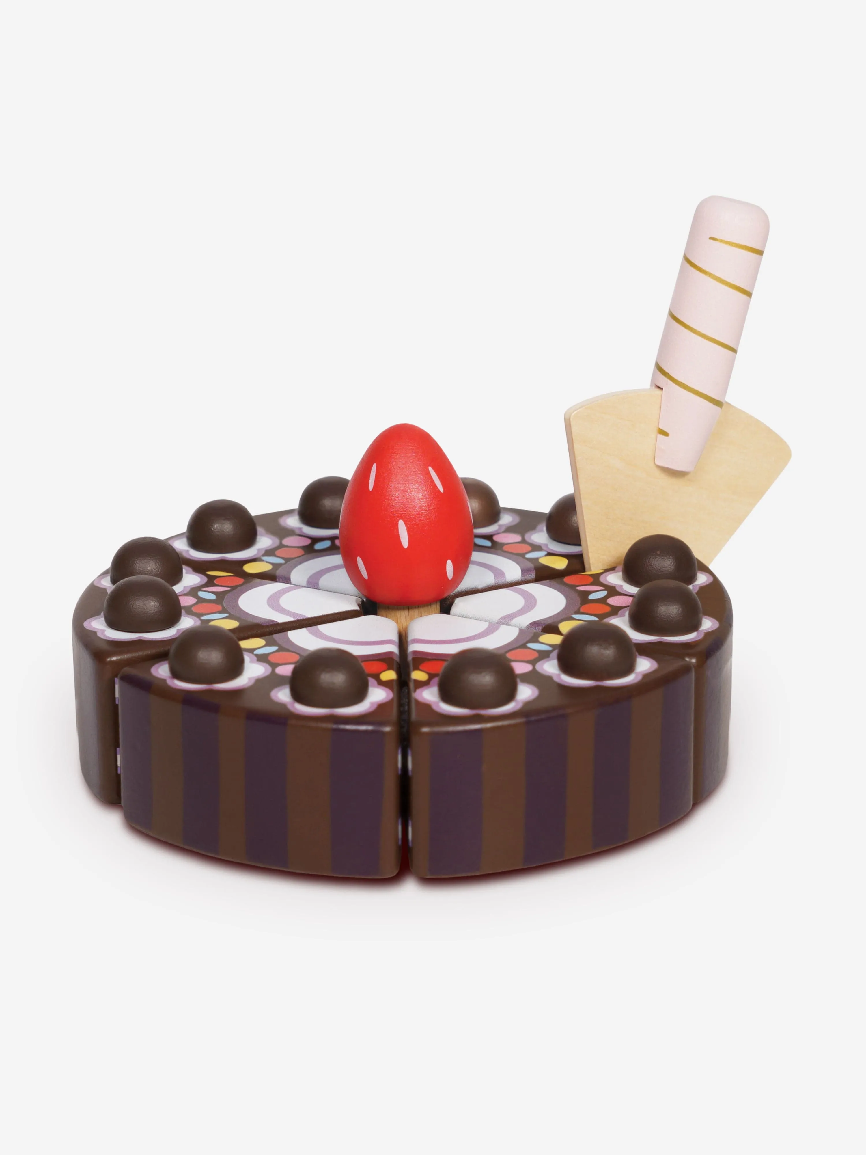 Le Toy Van Chocolate Gateau Sliceable Cake-8 Piece (W:13 x D:13 x H:19cm)