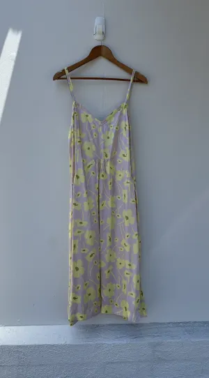 LEE MATHEWS SLIP DRESS - LILAC LEMON FLORAL - PRE LOVED