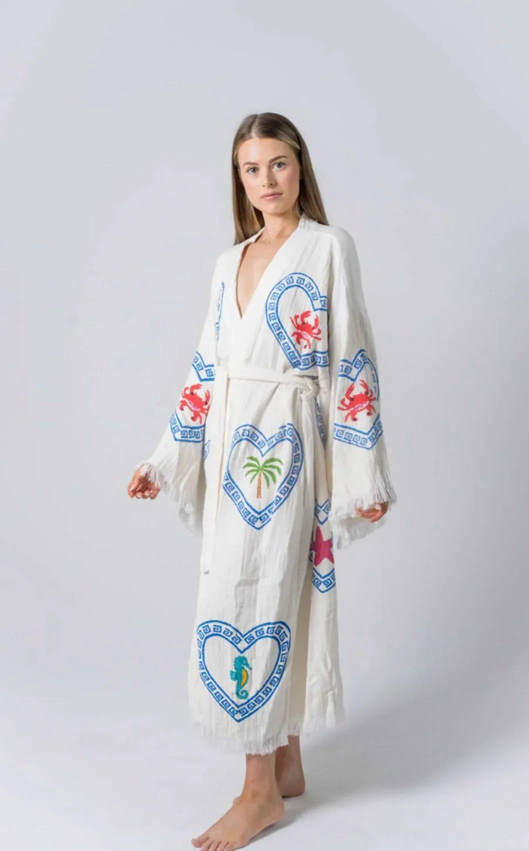 2025 FASHION TRENDS FOR WOMEN LONG ROBE  - NATURAL / MULTI MOTIF - CIE CIE