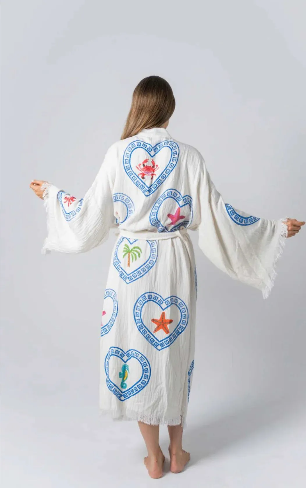 LONG ROBE  - NATURAL / MULTI MOTIF - CIE CIE