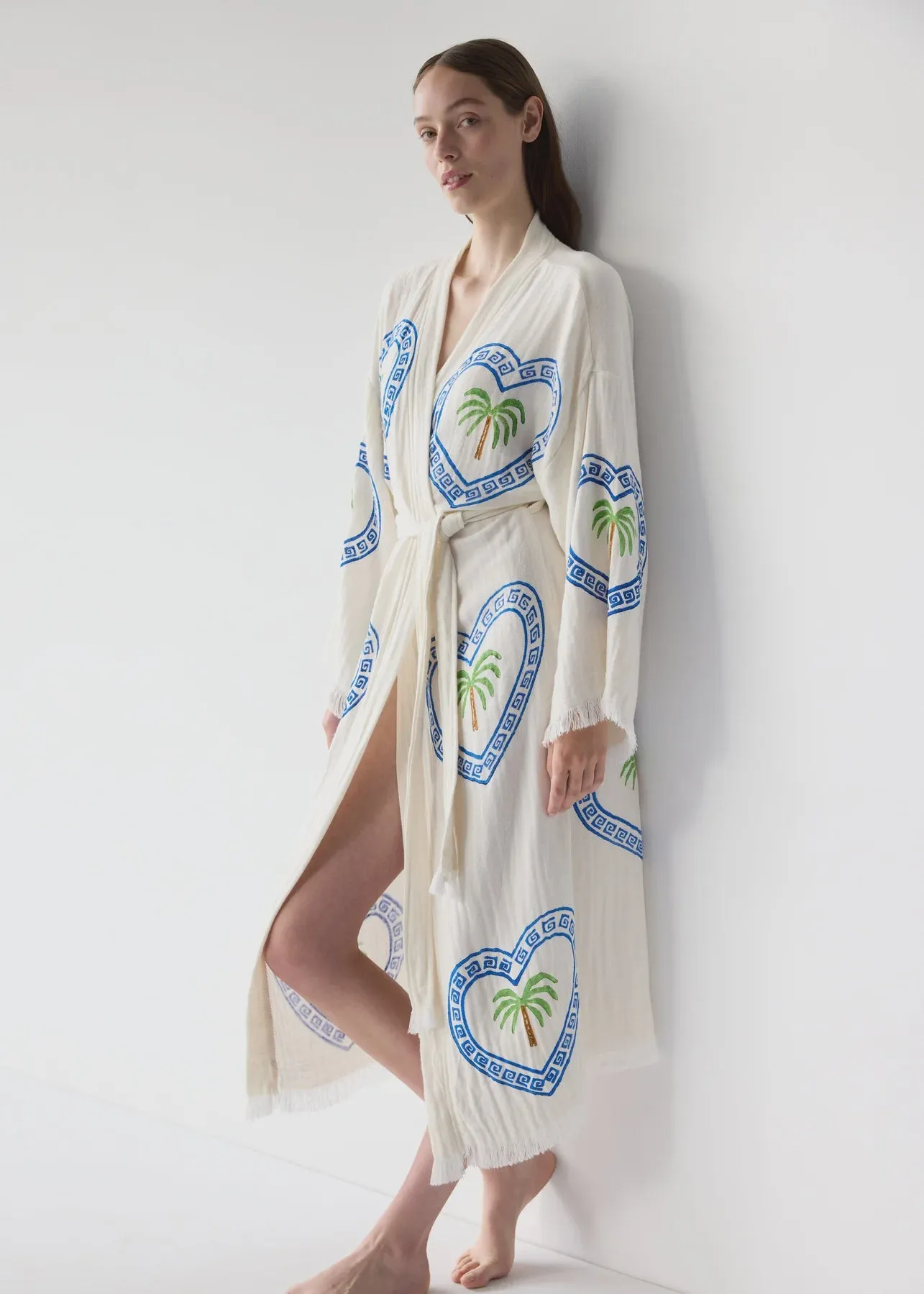 2025 FASHION TRENDS FOR WOMEN LONG ROBE  PALM - NATURAL  - CIE CIE