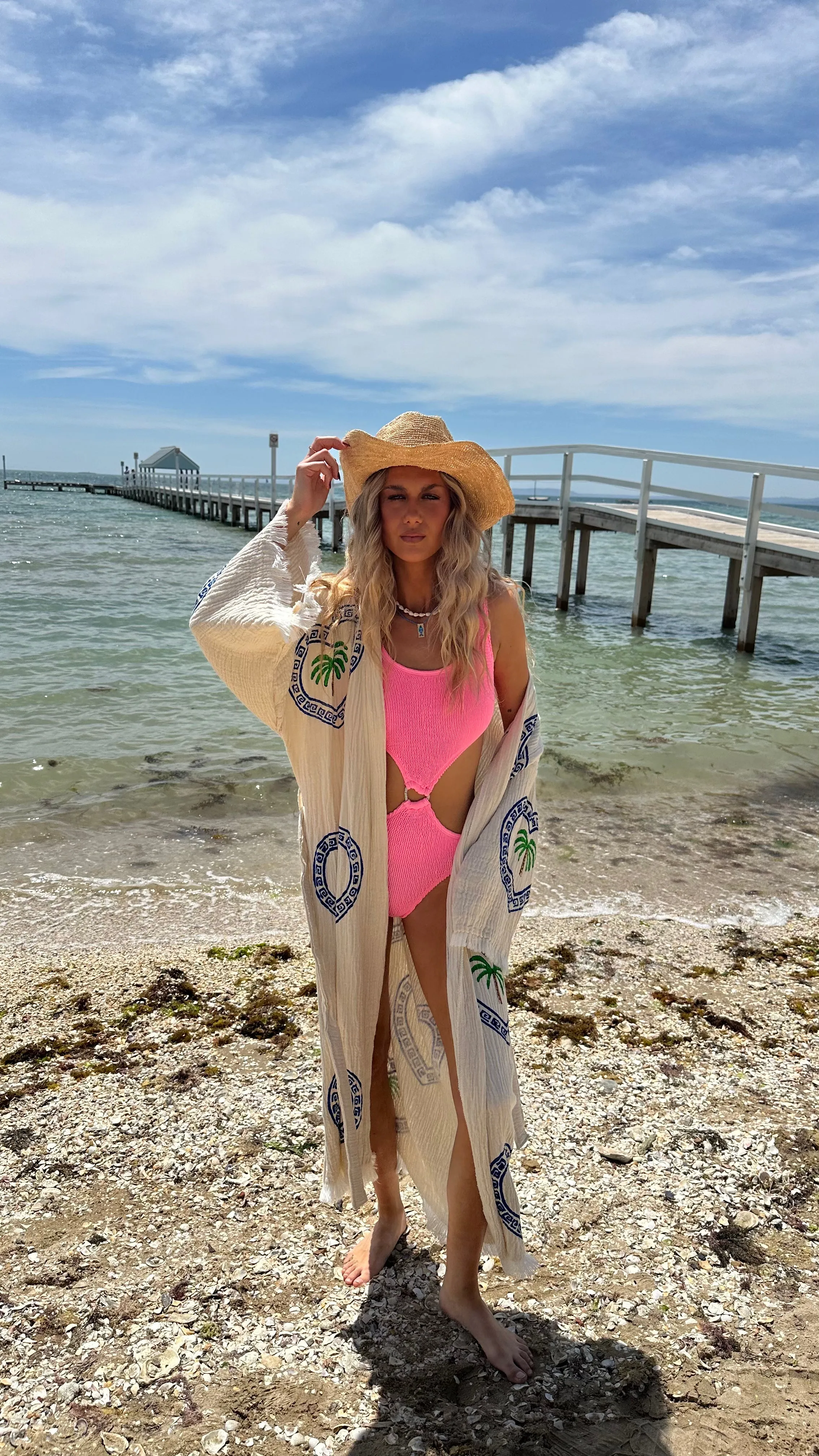 2025 FASHION TRENDS FOR WOMEN LONG ROBE  PALM - NATURAL  - CIE CIE