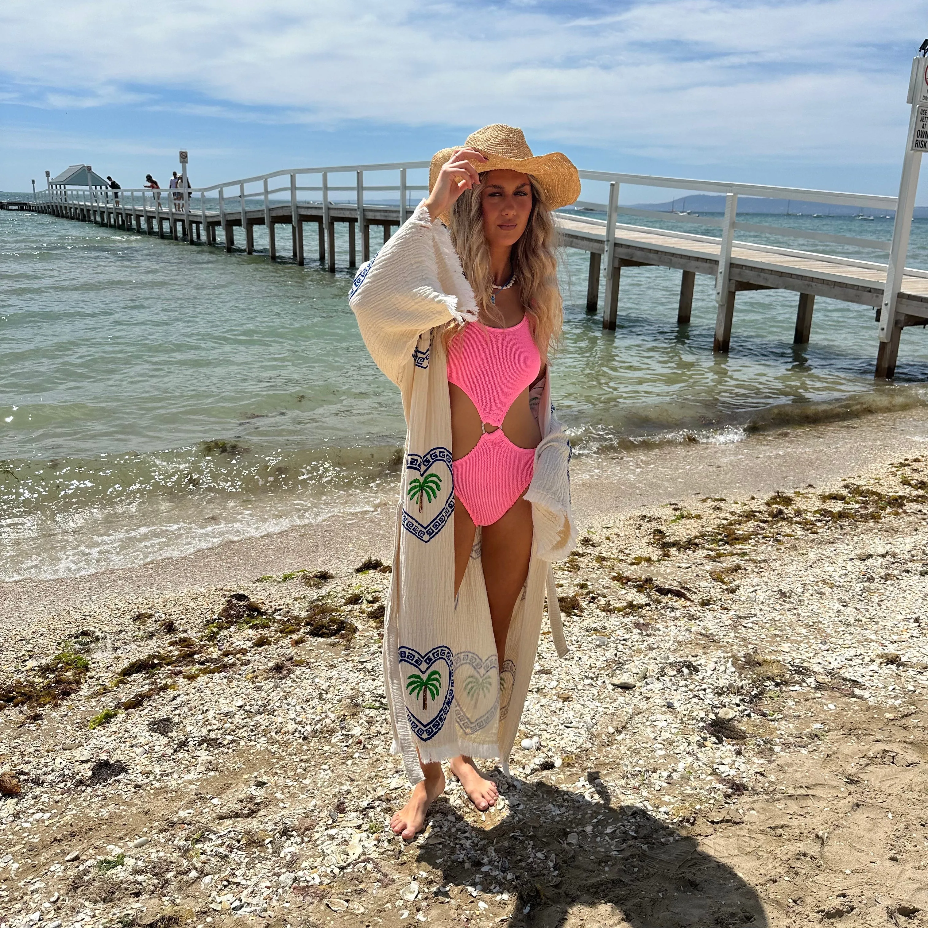 2025 FASHION TRENDS FOR WOMEN LONG ROBE  PALM - NATURAL  - CIE CIE