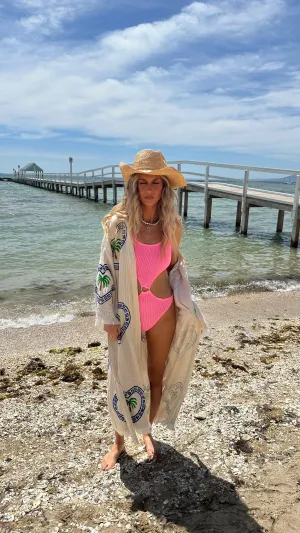 2025 FASHION TRENDS FOR WOMEN LONG ROBE  PALM - NATURAL  - CIE CIE
