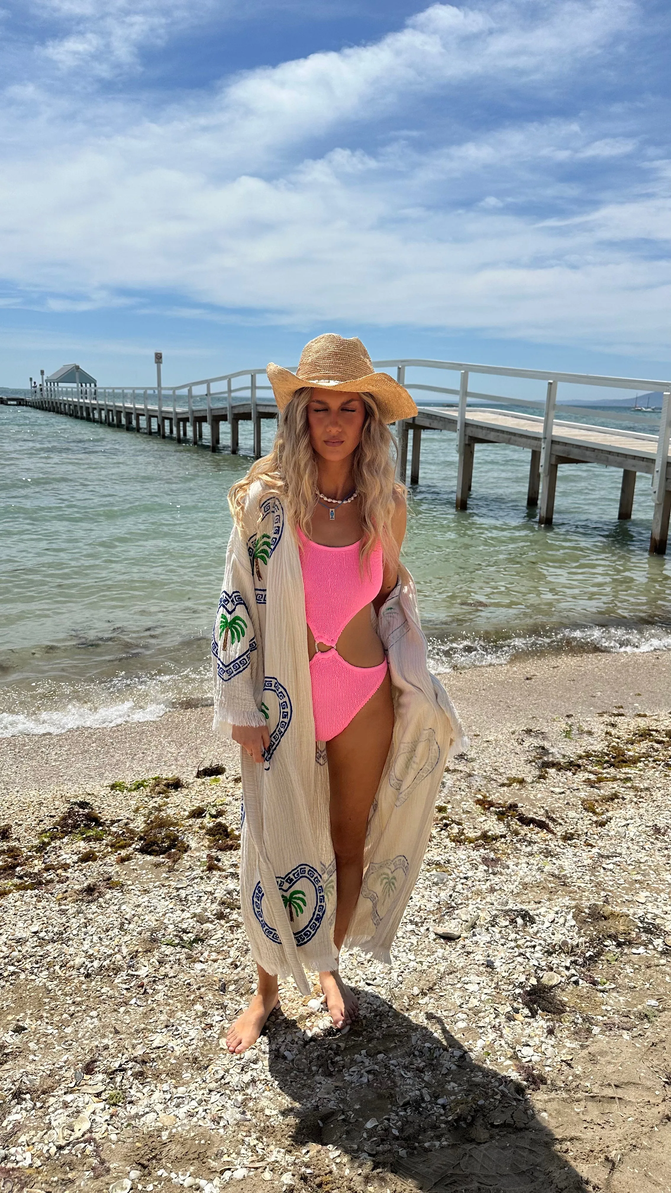 2025 FASHION TRENDS FOR WOMEN LONG ROBE  PALM - NATURAL  - CIE CIE