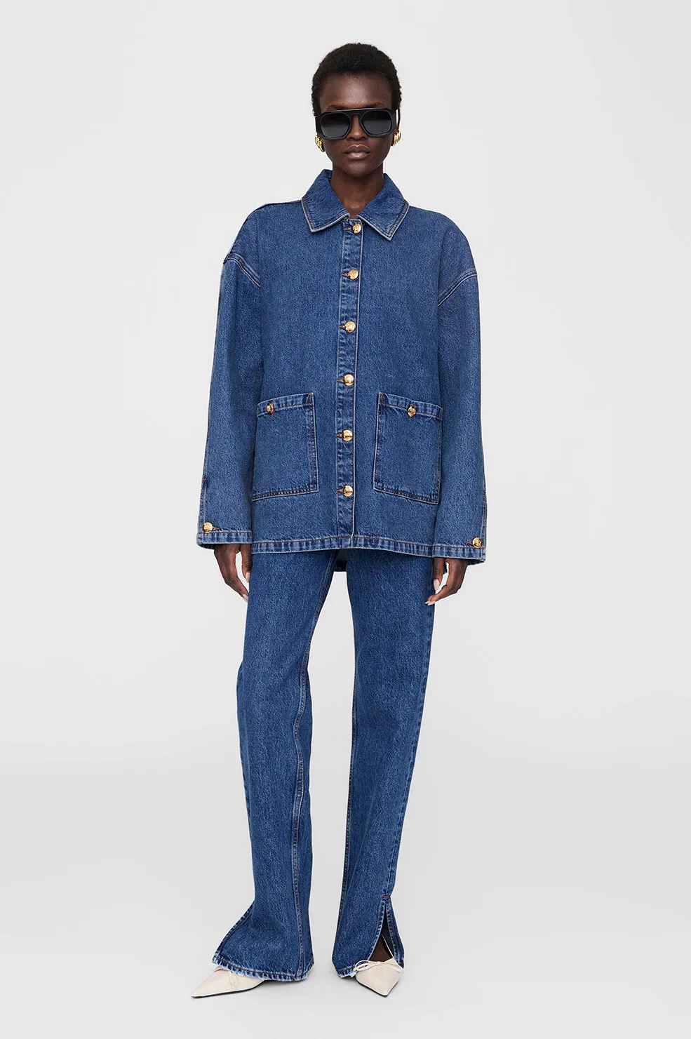 Luca Jacket - Clean Indigo Denim -ANINE BING