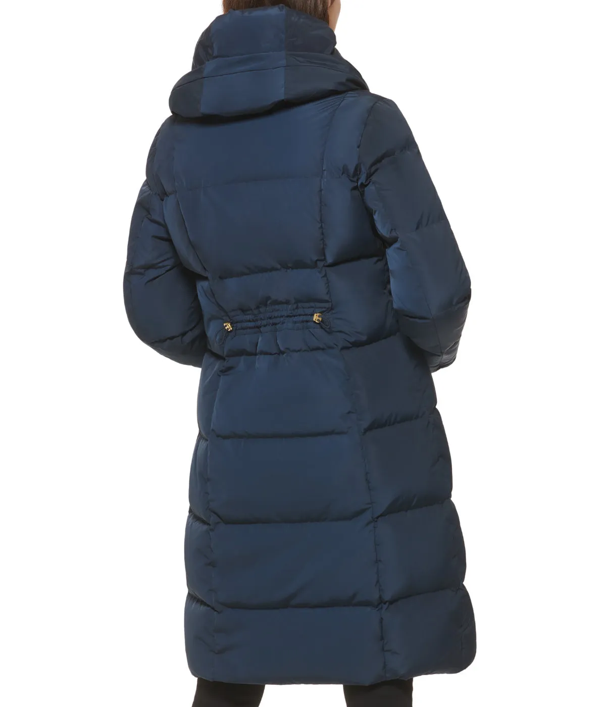 Luxury Feel Asymmetrical Pillow Collar Down Coat Navy  Limited Availability!