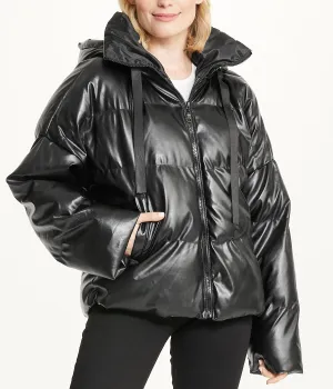 Luxury Feel Vegan Leather Puffer Coat  Limited Availability!