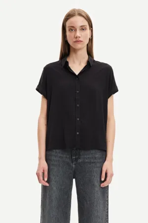 2025 FASHION TRENDS FOR WOMEN MAJAN  S/S SHIRT -  BLACK - SAMSOE SAMSOE