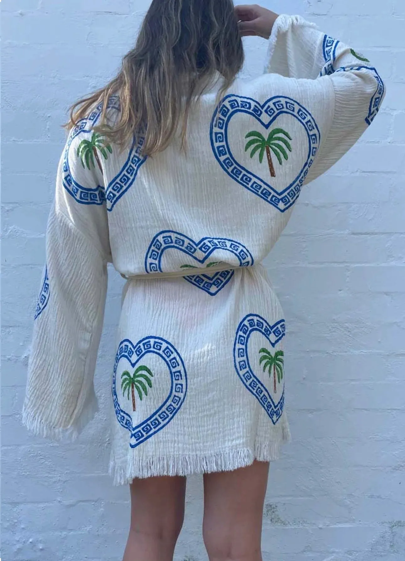 MIDI ROBE PALM TREE - NATURAL - CIE CIE