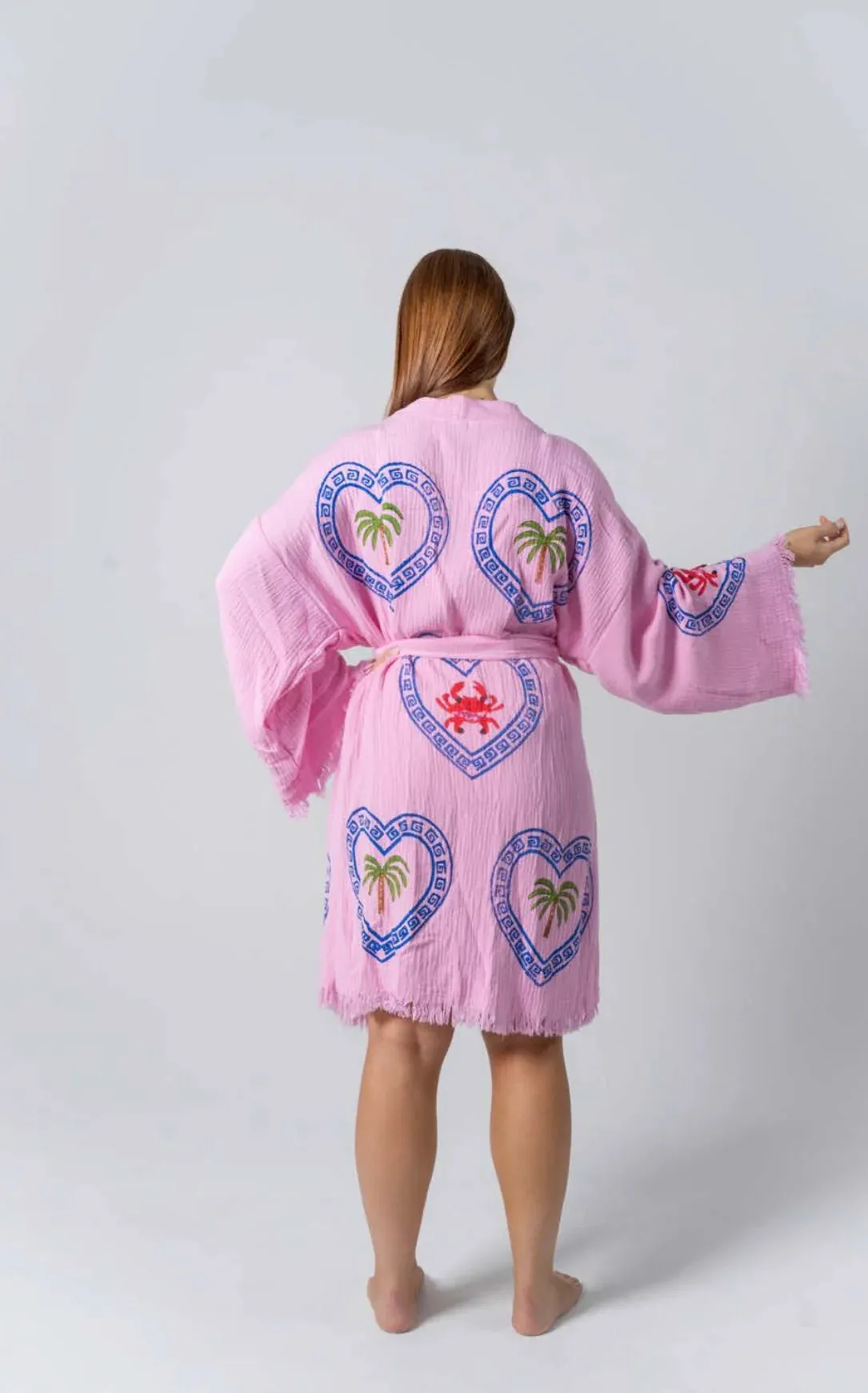 2025 FASHION TRENDS FOR WOMEN MIDI ROBE PALM TREE/ SEA STAR - ORCHID BLOOM - CIE CIE