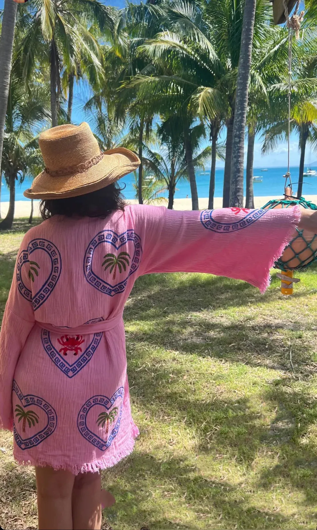 2025 FASHION TRENDS FOR WOMEN MIDI ROBE PALM TREE/ SEA STAR - ORCHID BLOOM - CIE CIE