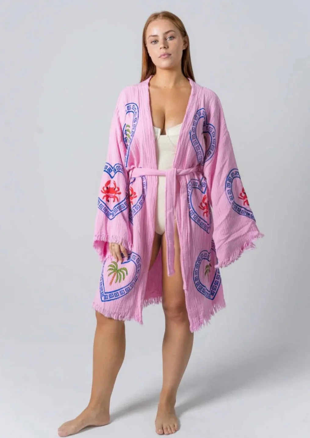 2025 FASHION TRENDS FOR WOMEN MIDI ROBE PALM TREE/ SEA STAR - ORCHID BLOOM - CIE CIE