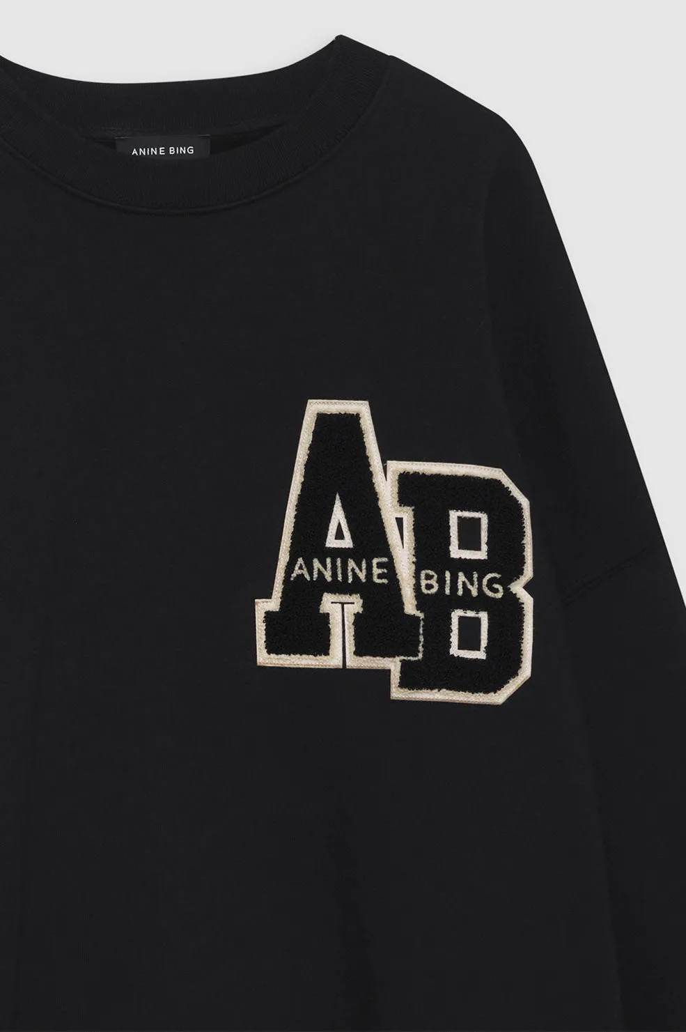 Miles Oversized Sweatshirt Letterman - Black -ANINE BING