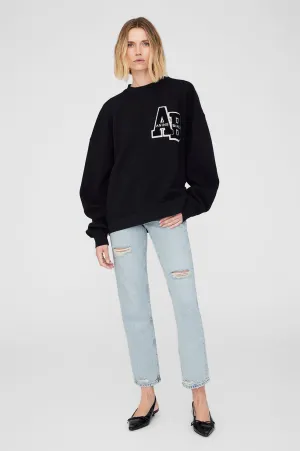 Miles Oversized Sweatshirt Letterman - Black -ANINE BING