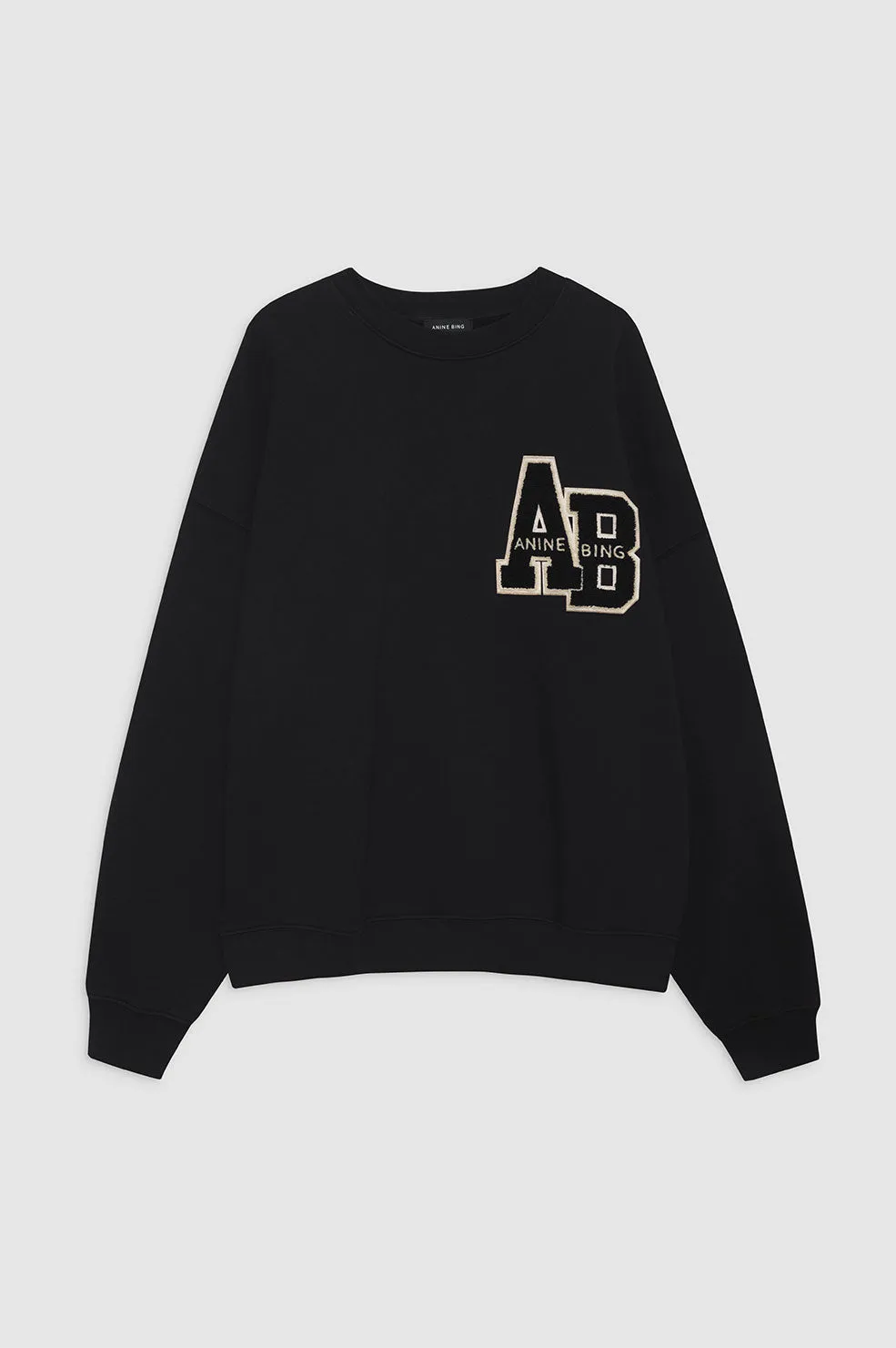 Miles Oversized Sweatshirt Letterman - Black -ANINE BING