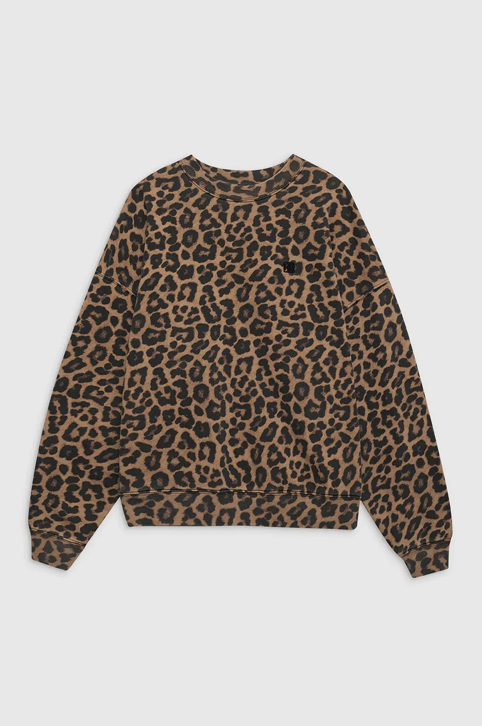 MILES SWEATSHIRT - BLACK AND BROWN LEOPARD - ANINE BING