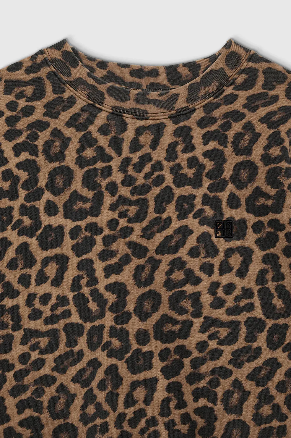MILES SWEATSHIRT - BLACK AND BROWN LEOPARD - ANINE BING