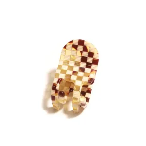 MINI CLAW CLIP  -  GINGERBREAD CHECKERS - KITTY PALOMA