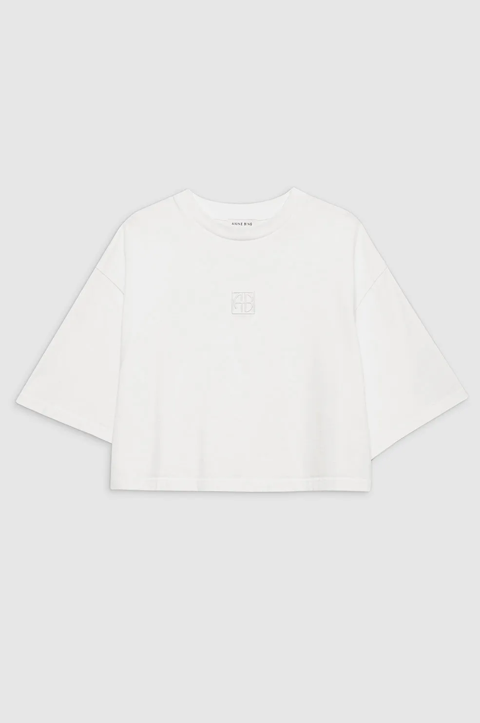 2025 Fashion Trends Myers Cropped Tee Framed Monogram - Ivory -ANINE BING