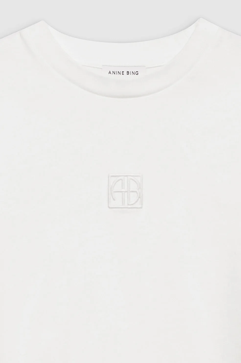 2025 Fashion Trends Myers Cropped Tee Framed Monogram - Ivory -ANINE BING