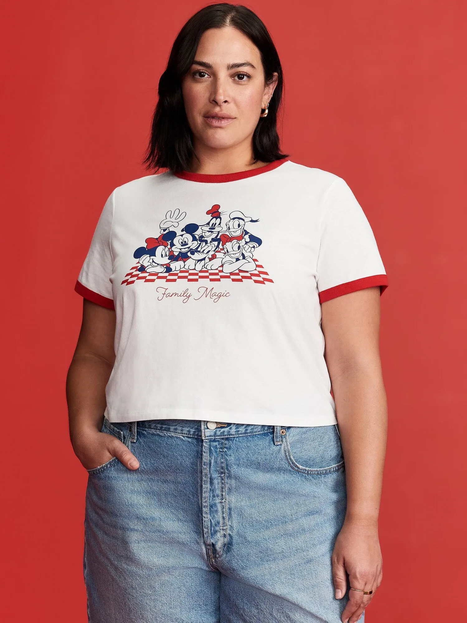 Old Navy x Disney Graphic Cropped Ringer T-Shirt