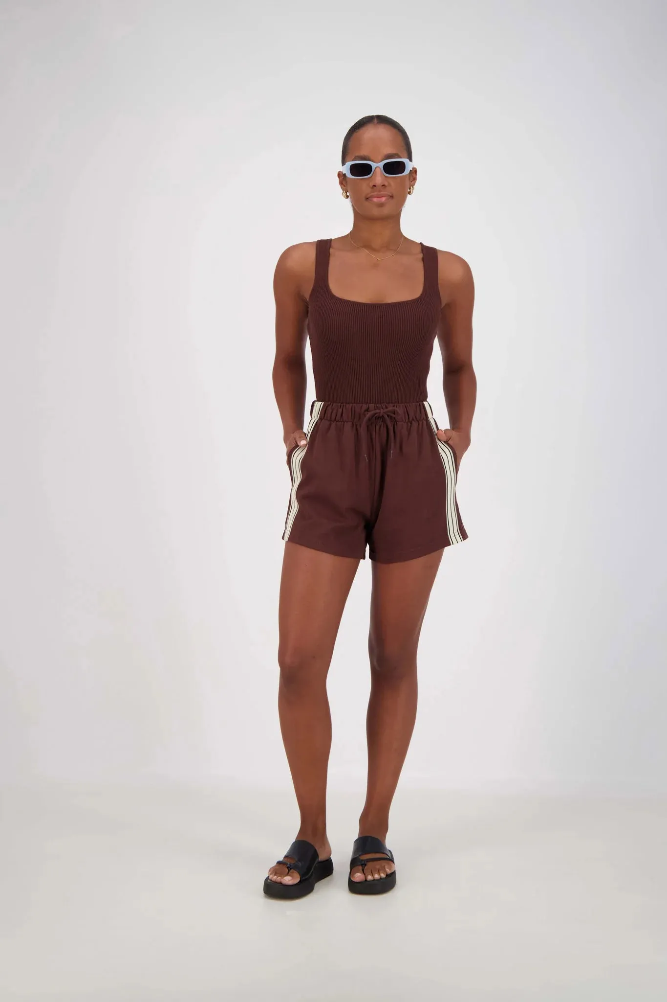 PANAREA SHORTS - BROWN - JASMINE ALEXA