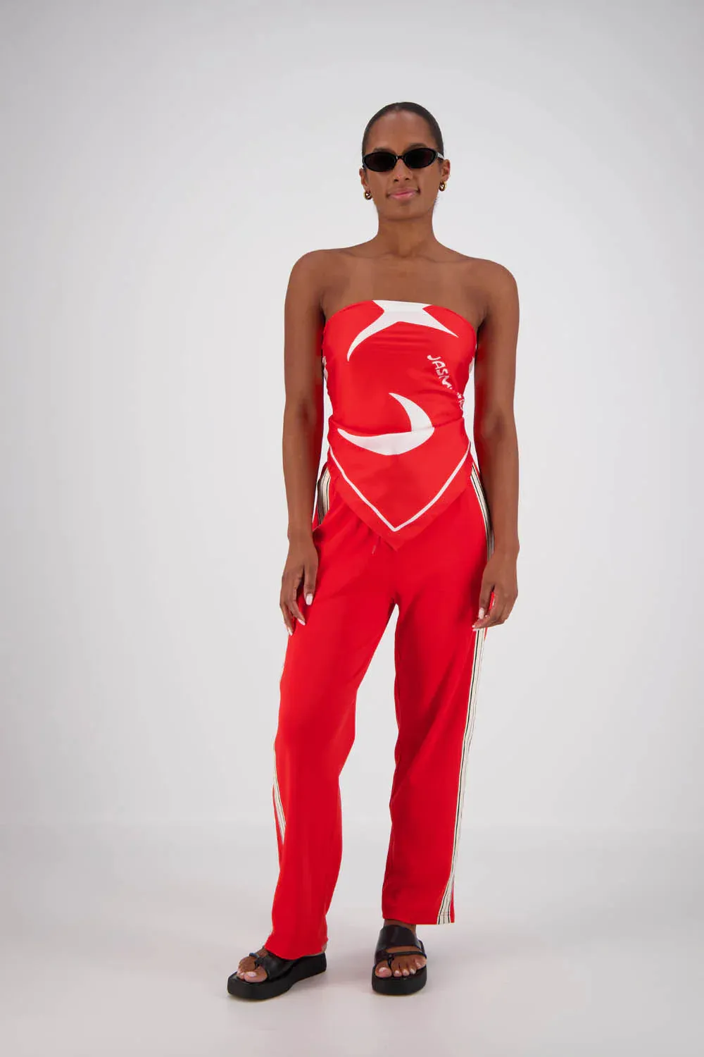2025 FASHION TRENDS FOR WOMEN PANAREA TRACKPANT - RED - JASMINE ALEXA