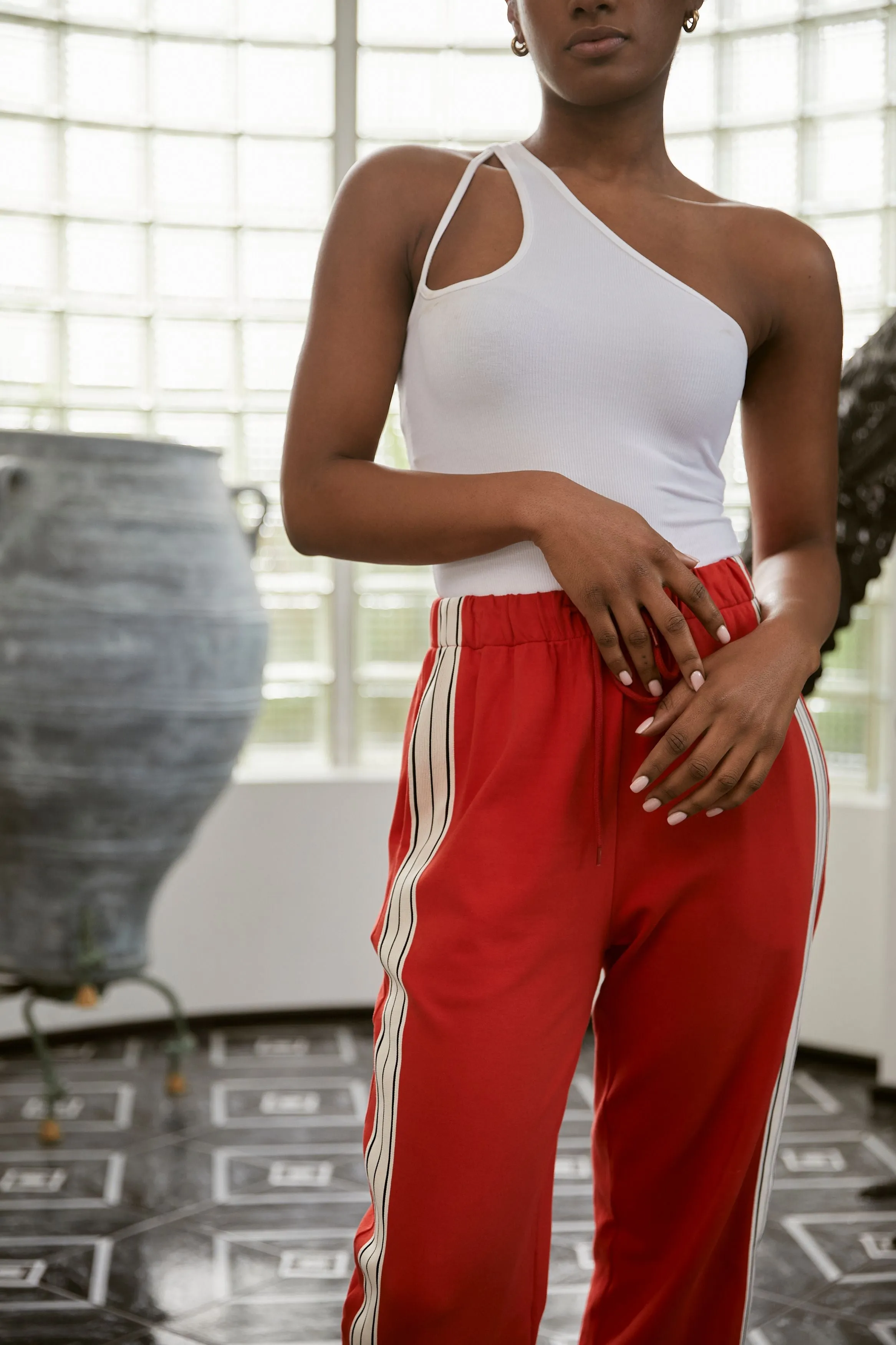 2025 FASHION TRENDS FOR WOMEN PANAREA TRACKPANT - RED - JASMINE ALEXA
